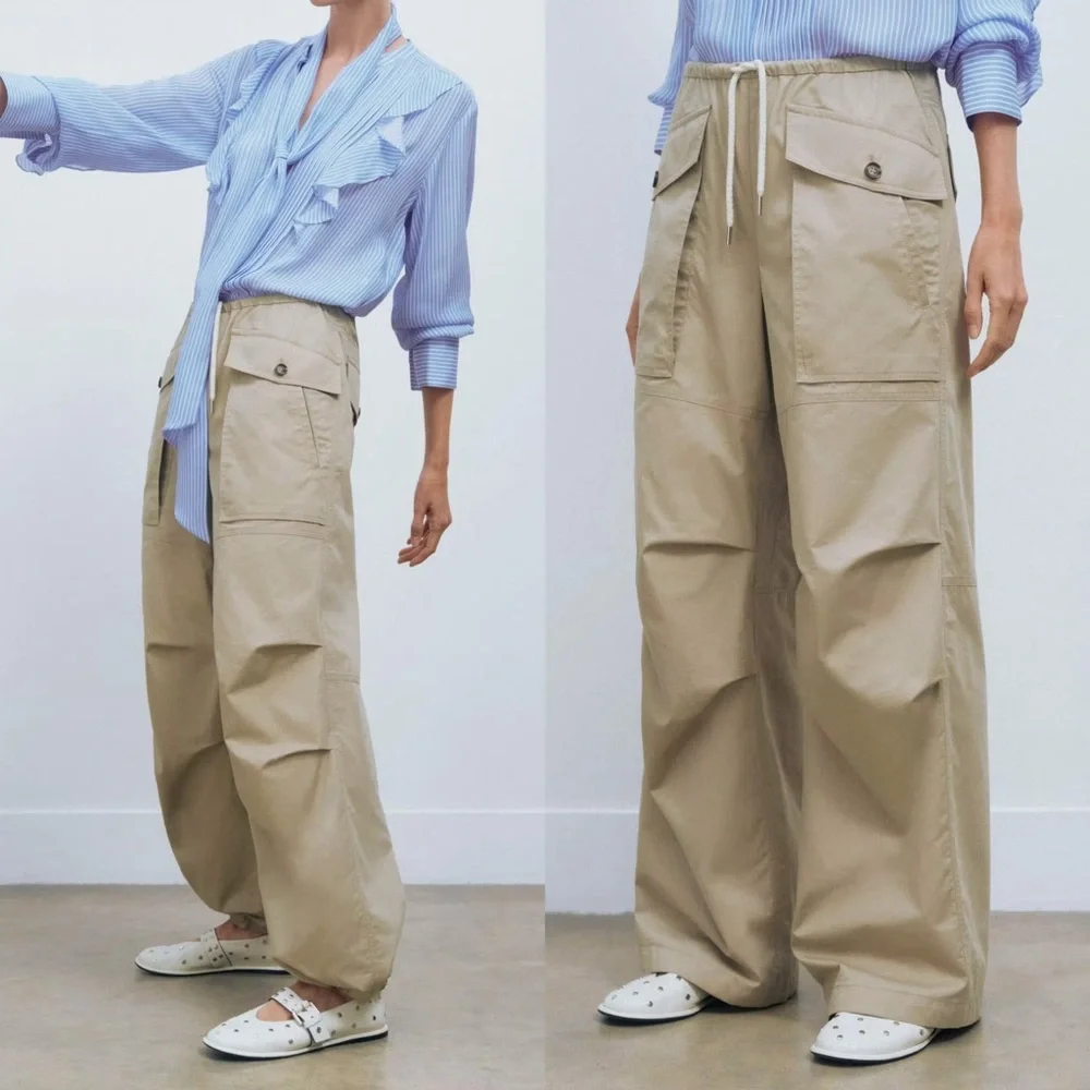 NEW ME+EM Cotton Parachute Pant